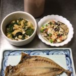 あじの開きが大きくて食べ応えのある夕ごはん-277日目ボディメイク報告です-