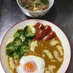 無印良品のプラウンマサラ(海老のクリーミーカレー)とすまし汁が美味しかった-375日目ボディメイク報告です-