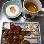焼き鳥にあやみんブレンドのハーブティー(心ゆるび)も合いますね-391日目ボディメイク報告です-