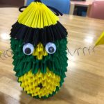 退院日前の日はなんだかんだて忙しいけど、充実した1日、折り紙で作ったカッパに目玉が入り完成！さらに棒筋トレ用の棒まで作れた2019.2.14