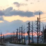 買い物帰りの夕日が綺麗でシャッターをおす2019.3.14